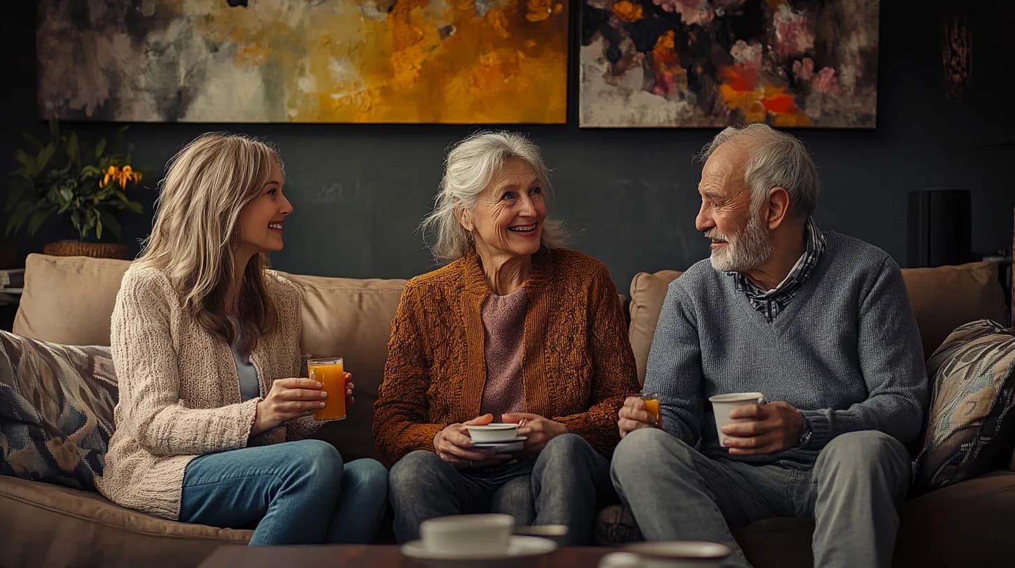 A family sharing a meaningful moment at home
